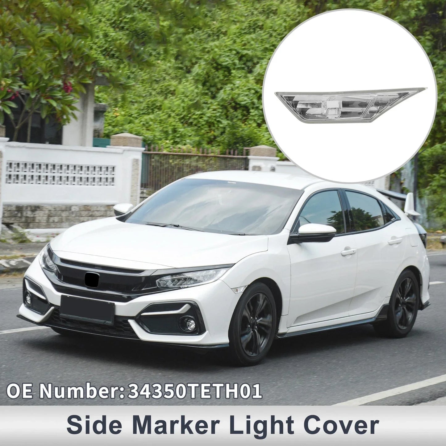 Left Side Marker Light Cover for Honda Civic (2016-2021) - 1 x Clear Lens