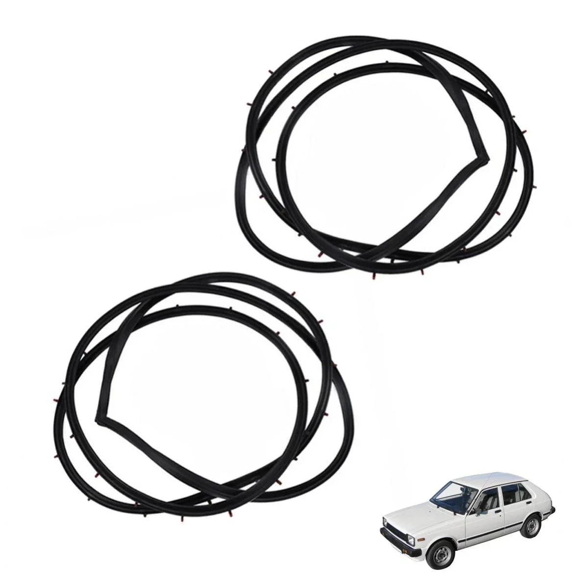 Door Rubber Seal Rear Pair Fits Toyota Starlet KP60 KP61 Sedan 4D 1978-84 D06
