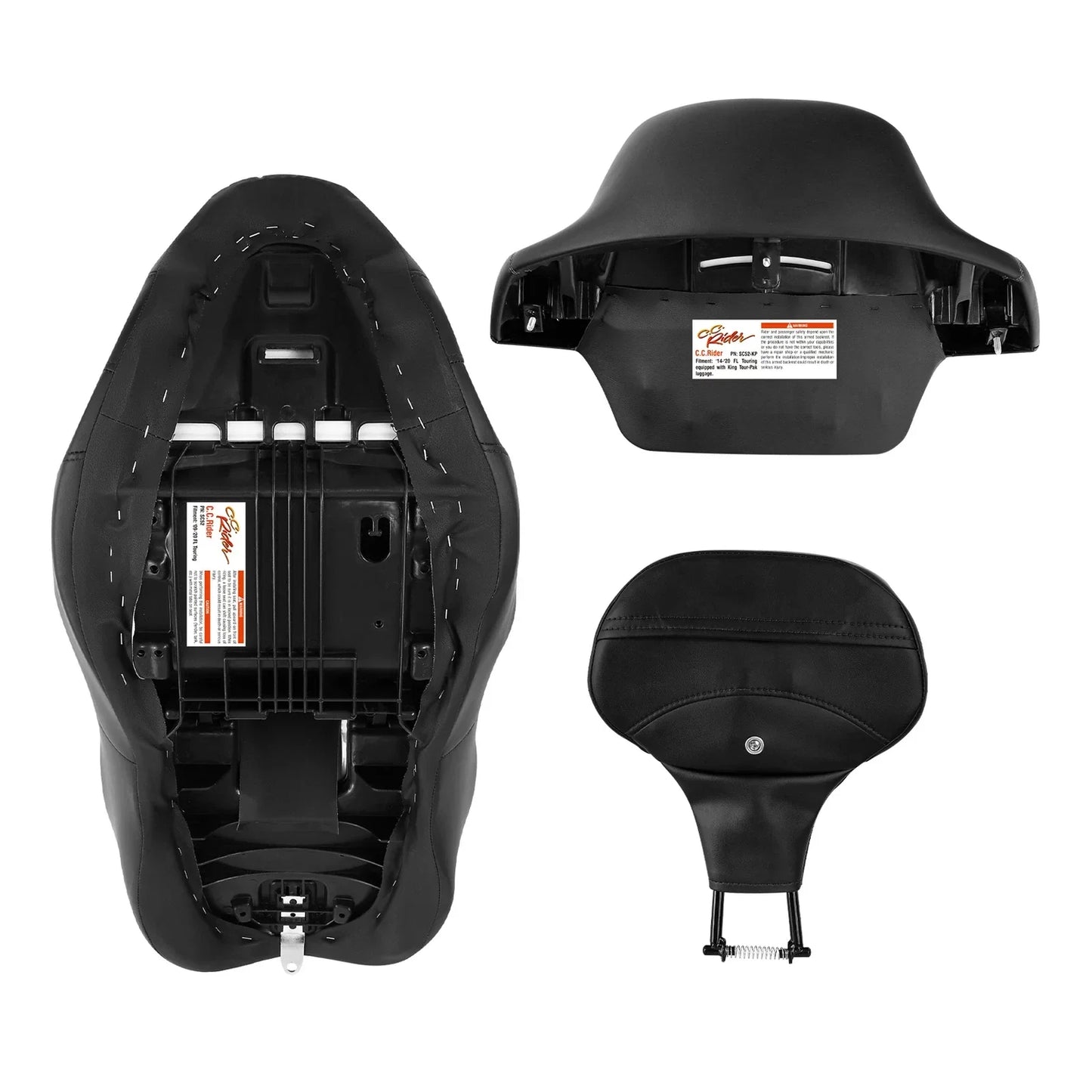 Driver Passenger Seat & Backrest for Harley Street Electra Glide (2014-2023)
