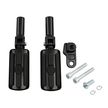 Black Footpegs Mounts for Harley Softail Slim, Cross Bones (2012-2017, 2008-2011)
