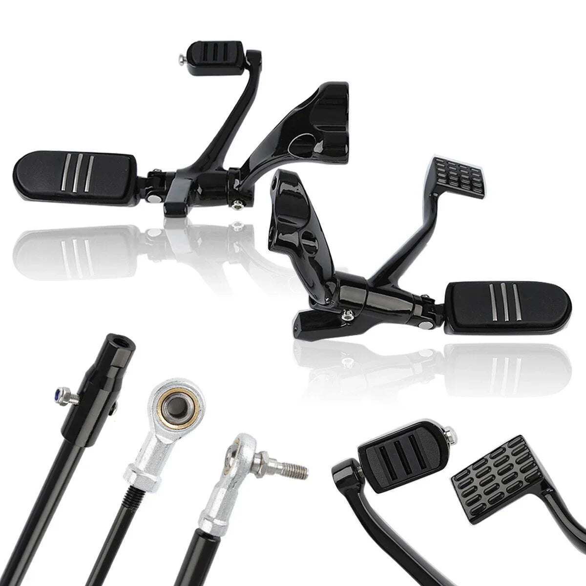 Black Forward Control Lever & Footpeg Bracket for Harley Sportster (2014-2022)