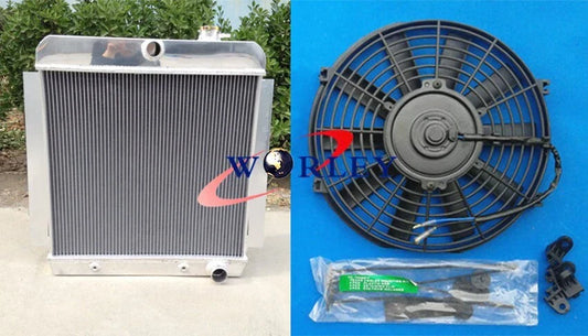 3 Row Aluminum Radiator + 16" Fan for 1955-1959 Chevy Pickup Truck