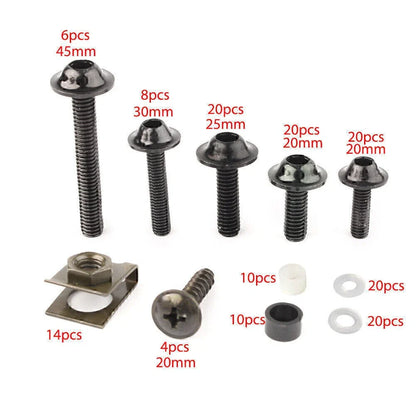 Complete Fairing Bolt Bodywork Screws Nuts for Kawasaki Motorcycle Red