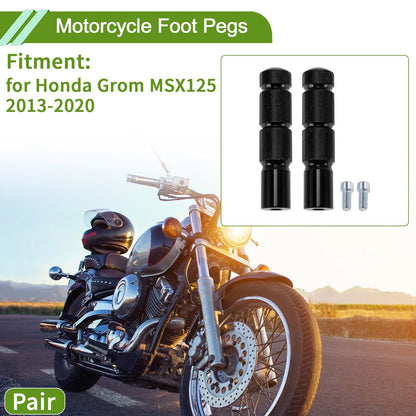 Motorcycle Foot Pegs for Honda Grom MSX125 Aluminum Alloy Black (2013-2023)