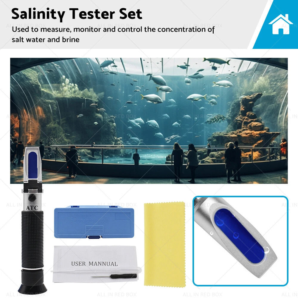 Salinity Refractometer Meter for Aquarium Sea Salt Water Testing