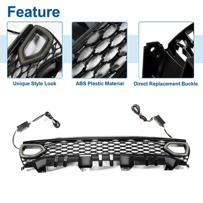 Front Upper Bumper Grille for Dodge Charger 2015-2023 Plastic Black