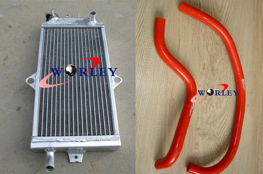 3-Core Aluminum Radiator & White Hose for Suzuki LT250R (85-92)