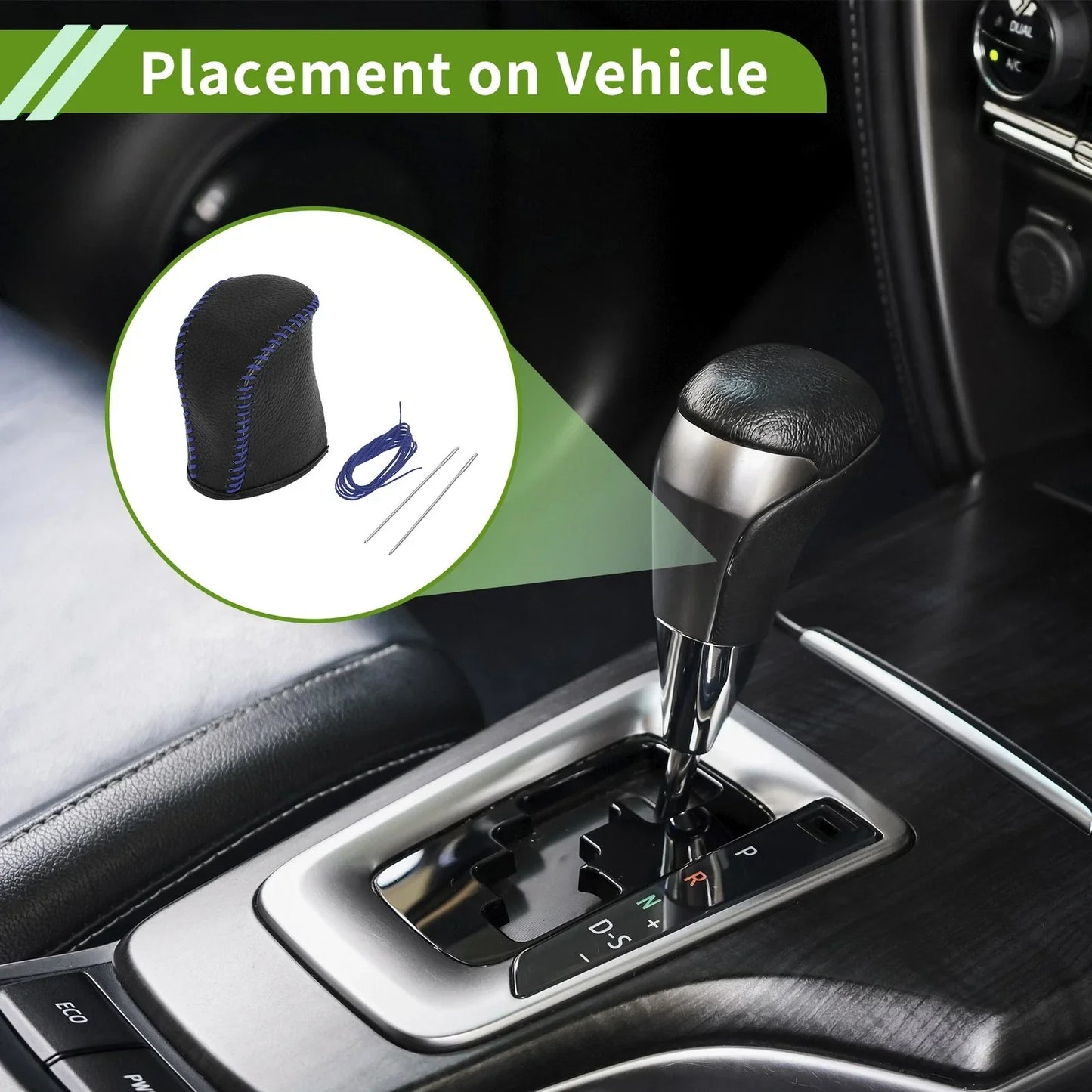 Car Gear Shift Knob Cover for Lexus NX300 2014-2021 - Pebbled Black Blue