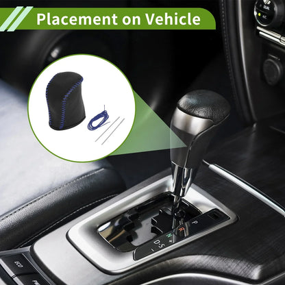 Car Gear Shift Knob Cover for Lexus NX300 2014-2021 - Pebbled Black Blue