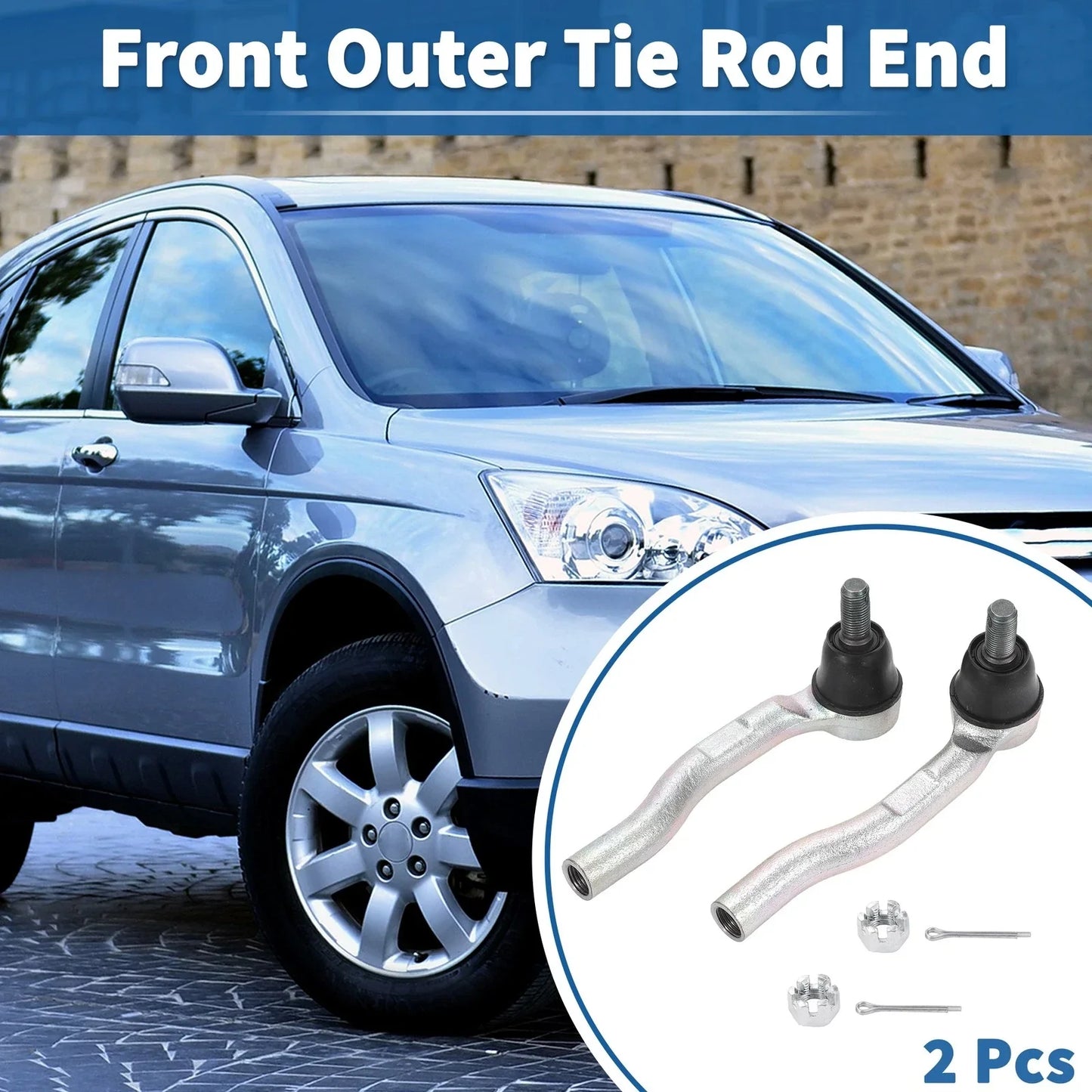 2 x Front Outer Tie Rod Ends for Honda CR-V (2012-2018)