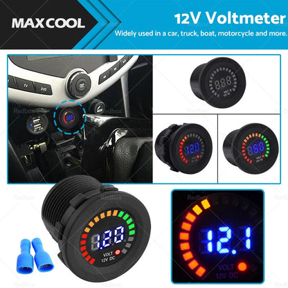 12V LED Digital Battery Volt Meter Monitor for Car Boat Marine Gauge