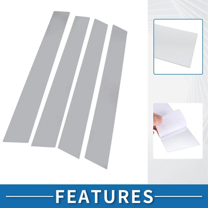 4 Pcs Chrome Silver Tone Car Pillar Window Trim Covers for Porsche Panamera (2010-2016)