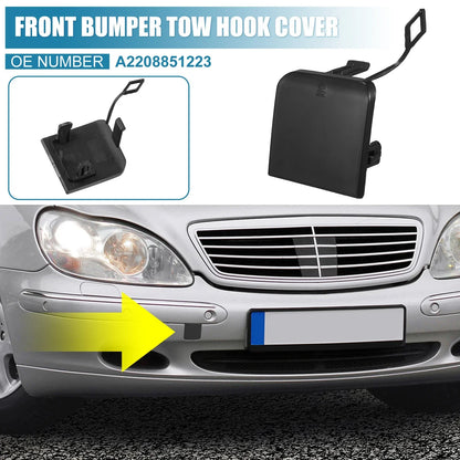 Front Right Bumper Tow Hook Cover for Mercedes-Benz S500 (2000-2001) Black