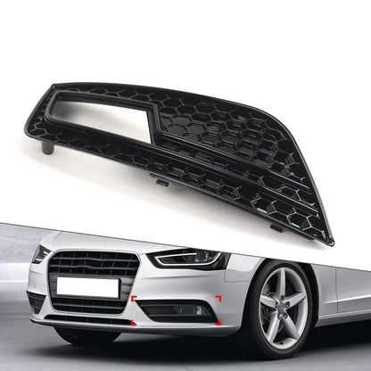 Left Side Fog Light Grille Cover Glossy Black for Audi A4 (2013-2016)