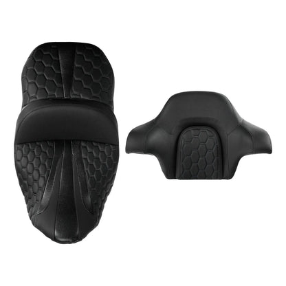 Driver Passenger Gel Seat Backrest for Harley CVO Street Road Glide (2014-2023)