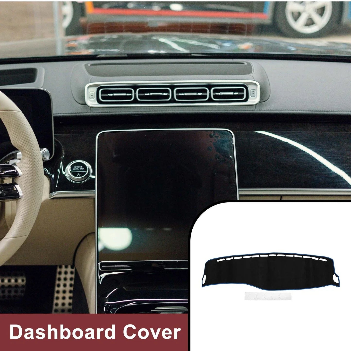 Dashboard Cover Mat for Mercedes S-Class W222 Sun Protector (2014-2023)