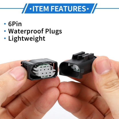 6 Pin Throttle Connector Plug for Mercedes-Benz & BMW - 2 x Black Connectors