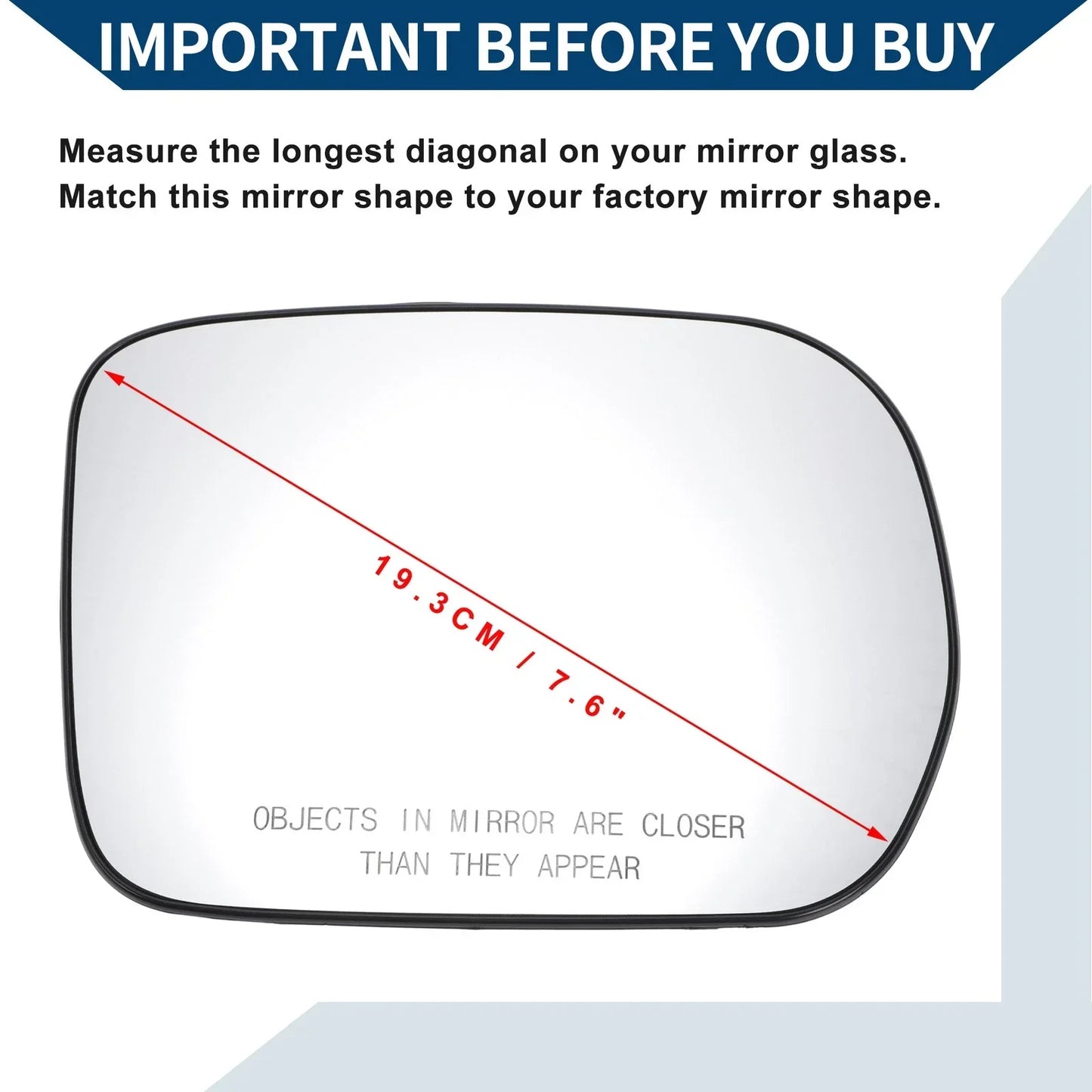 Heated Right Side Mirror Glass for Honda Pilot (2003-2008)
