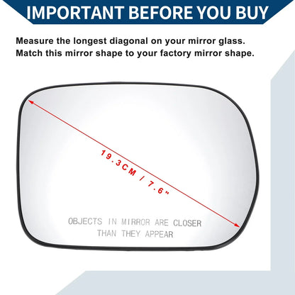 Heated Right Side Mirror Glass for Honda Pilot (2003-2008)