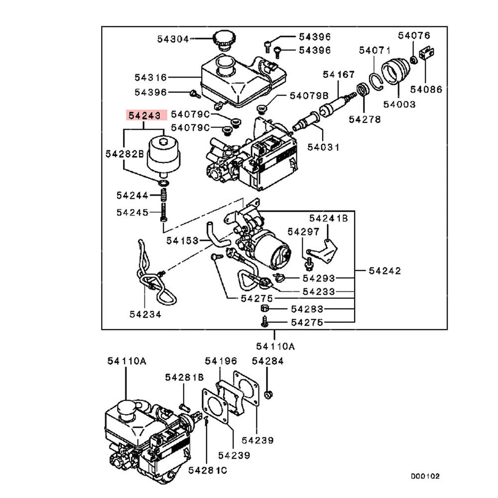 Brake Master Cylinder Accumulator for Mitsubishi Pajero (2000-2006)