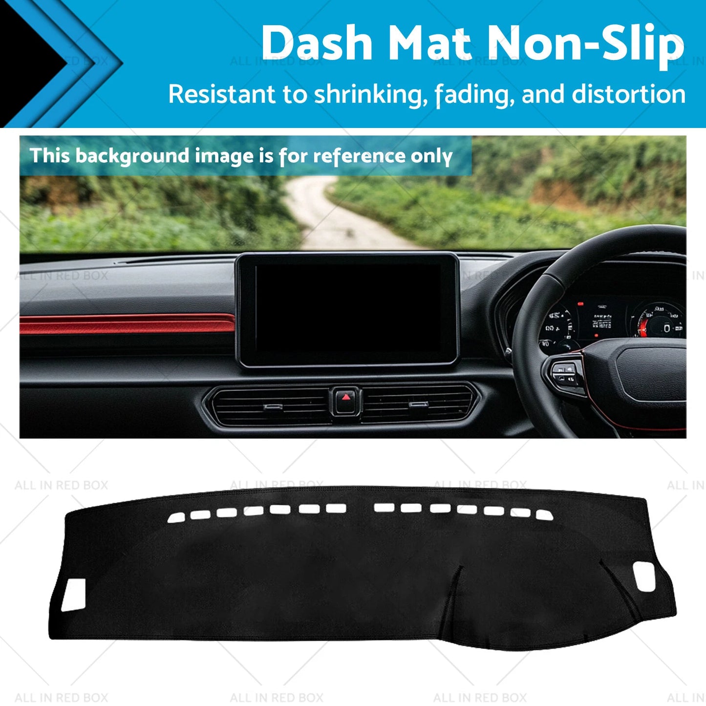 Non-Slip Dash Mat Cover for Ford Everest (2022-2025) Black