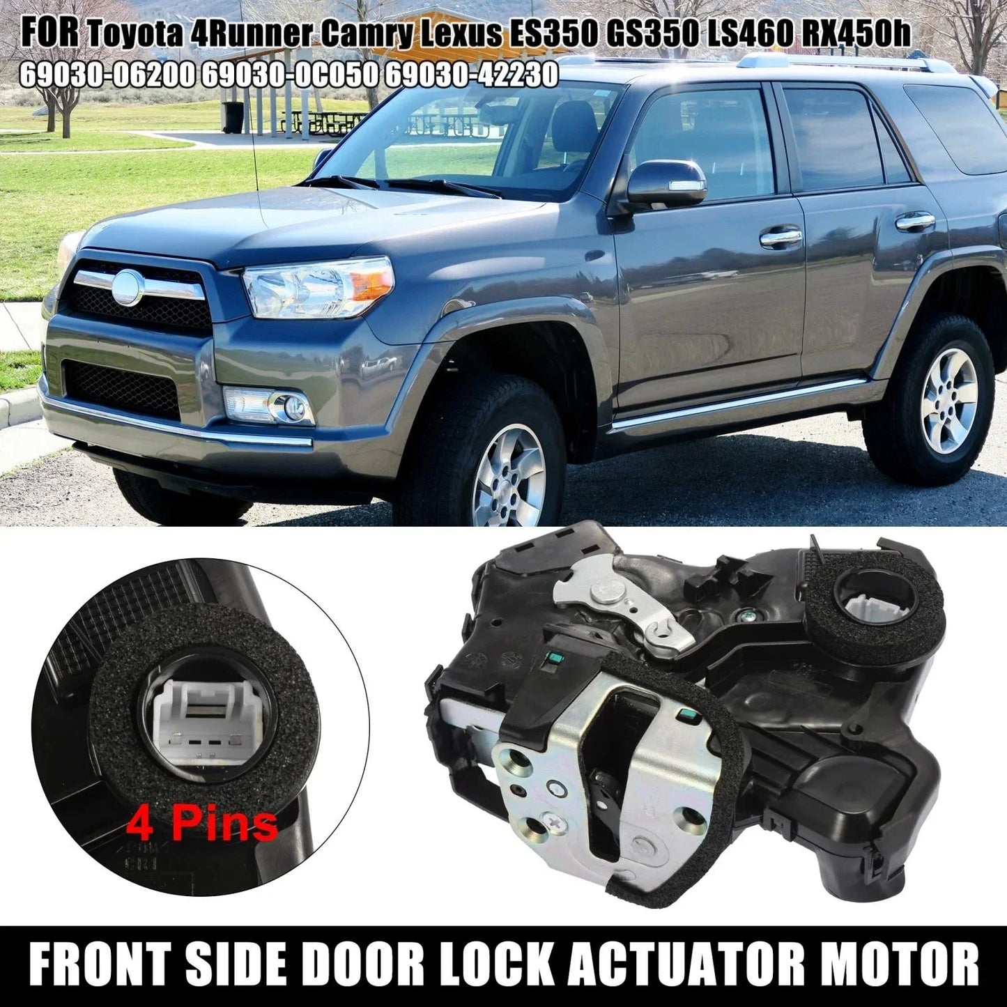 Front Right Door Lock Actuator Motor for Toyota 4Runner, Camry (2000-2023)