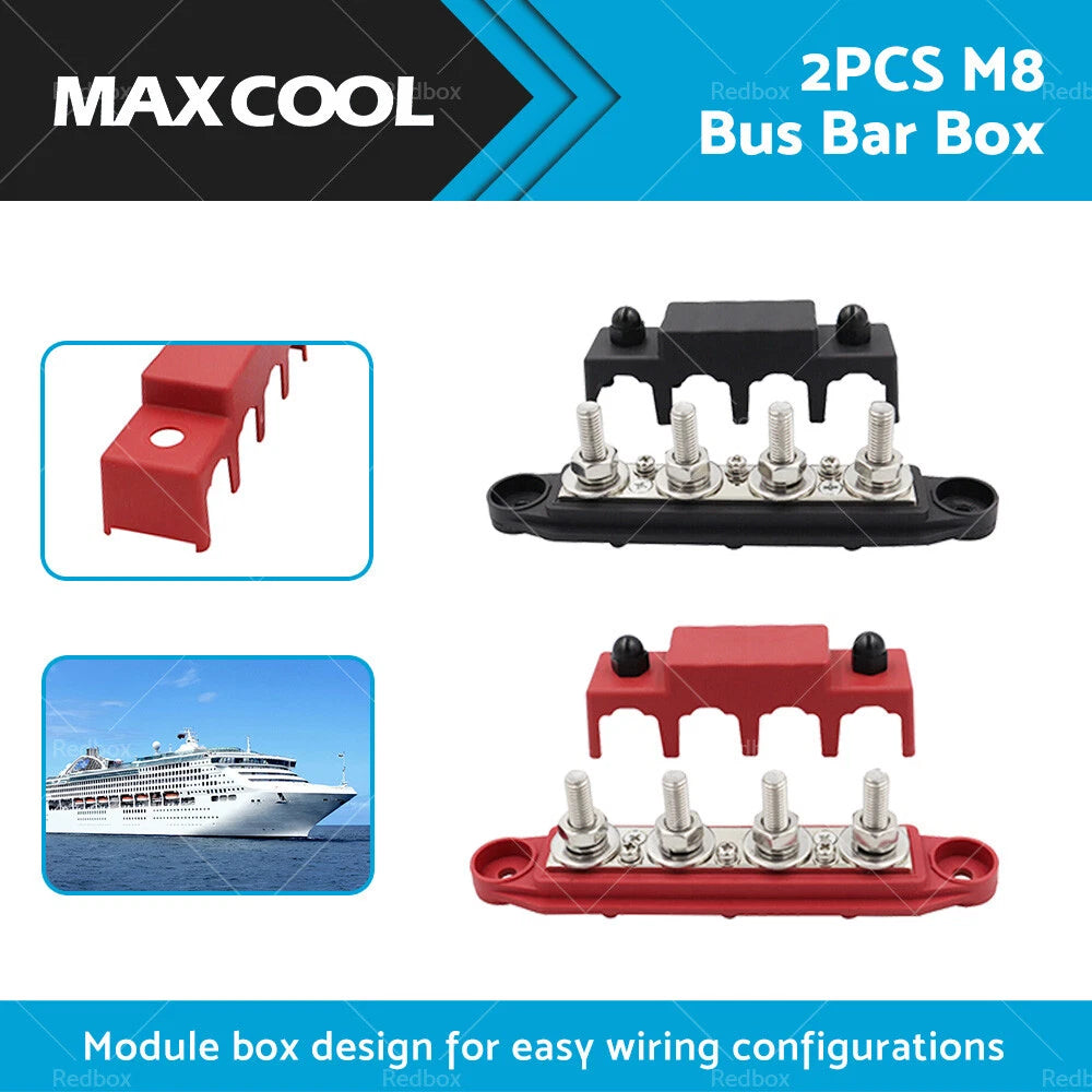 M8 Power Distribution Box Terminal Block 250A DC 48V Bus Bar