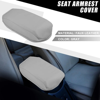 Car Center Console Armrest Cover for Honda Civic 2012-2015 Faux Leather Gray