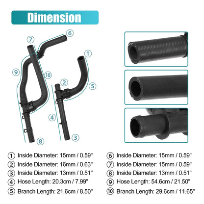 Car Heater Hose Assembly Set for Dodge Journey 2.4 VVT (2008-2020)