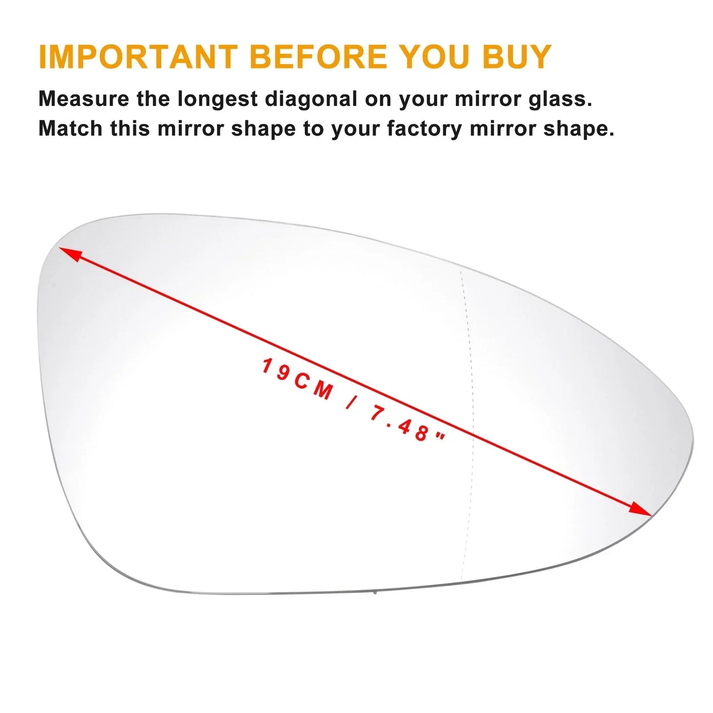 Right Side Heated White Mirror Glass for Porsche Panamera (2016-2020)