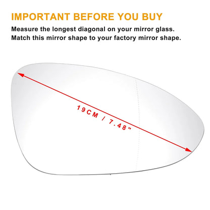 Right Side Heated White Mirror Glass for Porsche Panamera (2016-2020)