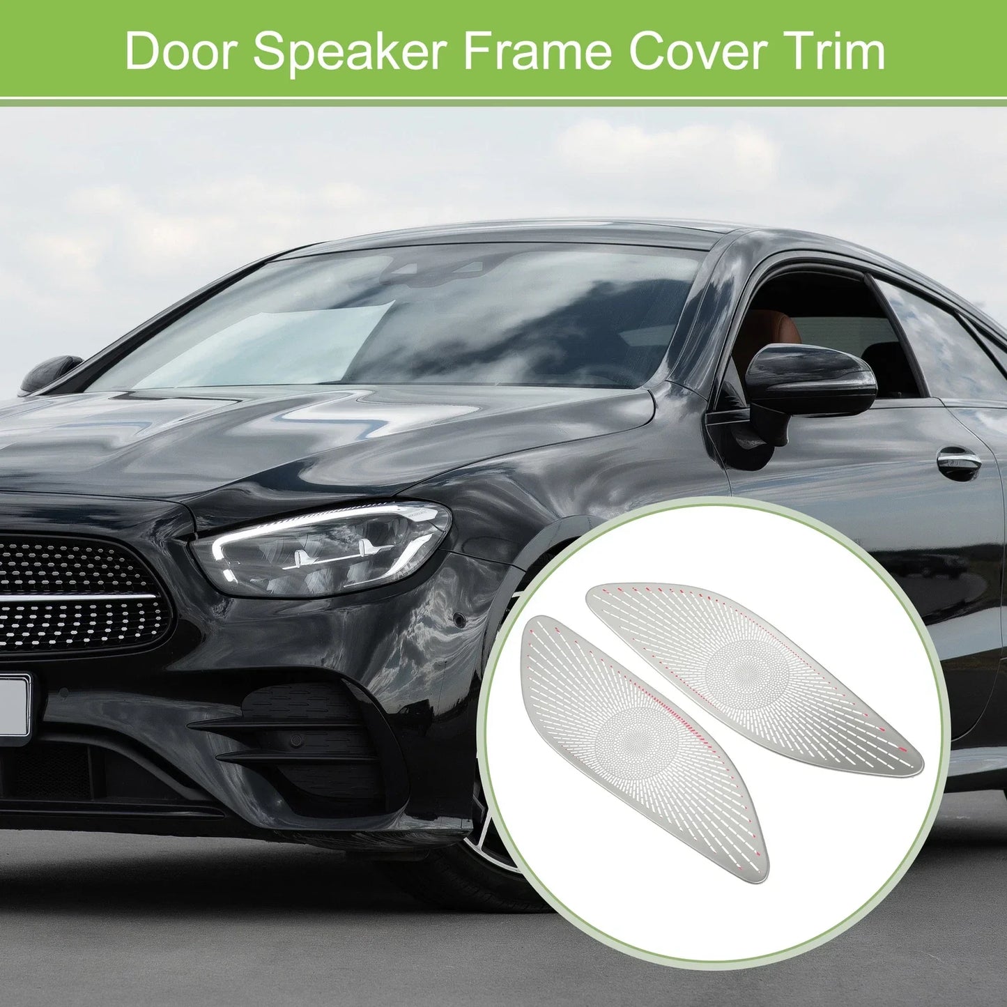 2 x Car Rear Door Speaker Frame Covers for Mercedes Benz E-Class (2017-2022)