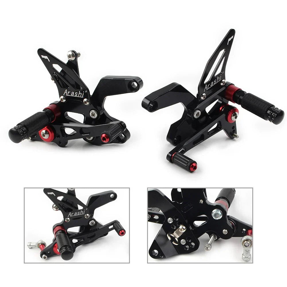 Rear Footpegs for Kawasaki Z900 2021-2023 - Black Aluminum