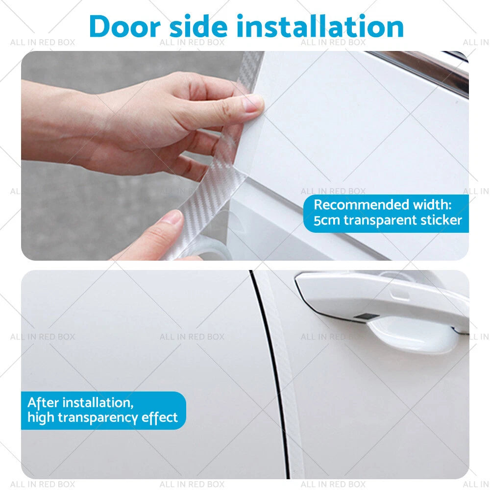 3M Car Door Sill Protector Carbon Fiber Edge Sticker Bumper Guard Strip