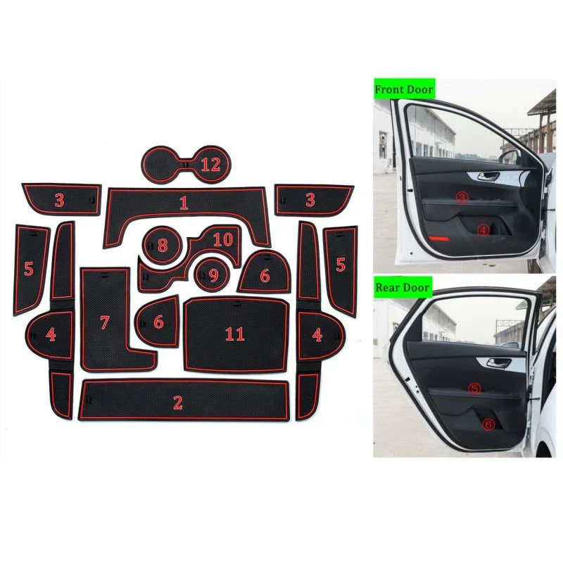 Door Slot Mats Pad Rubber for Kia Forte K3 (2019-2020)