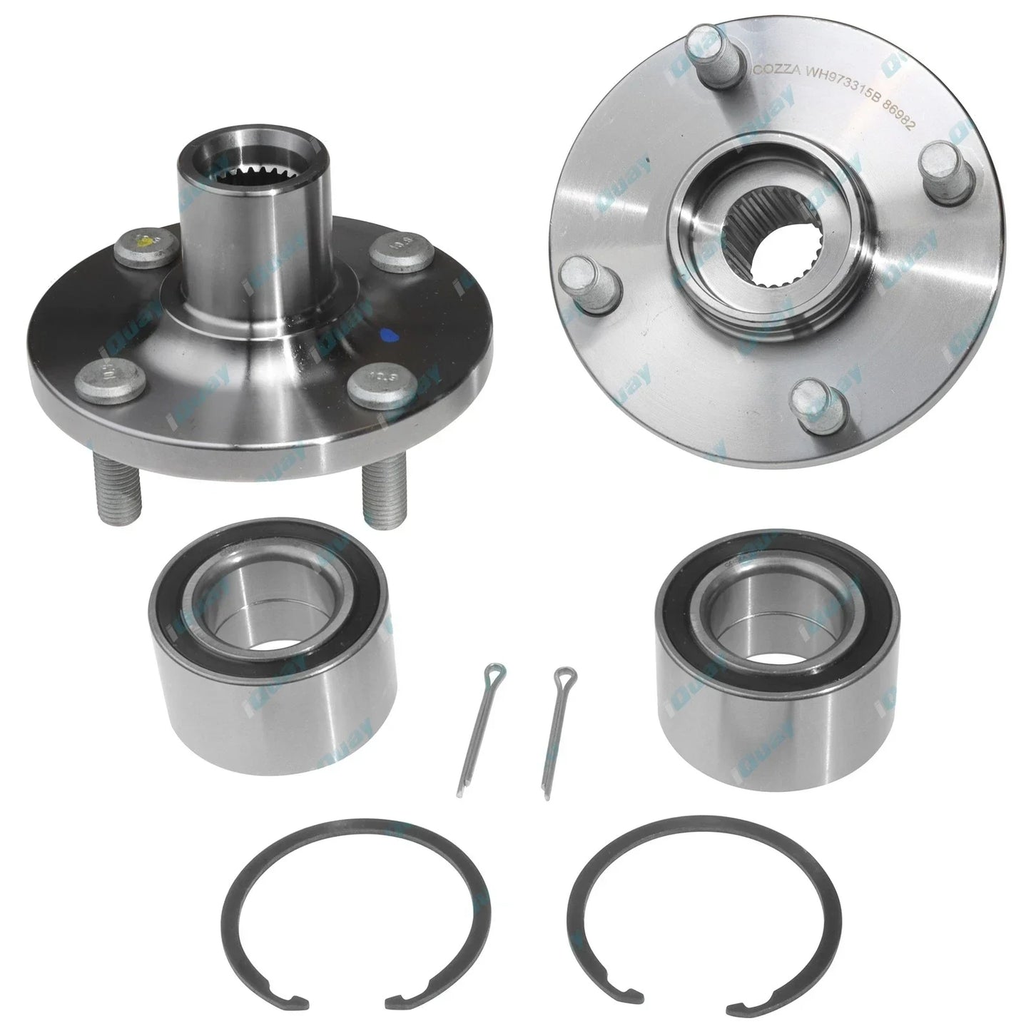 2 x Front Wheel Bearing Hub Kits for Toyota Prius Sedan (2001-2003)