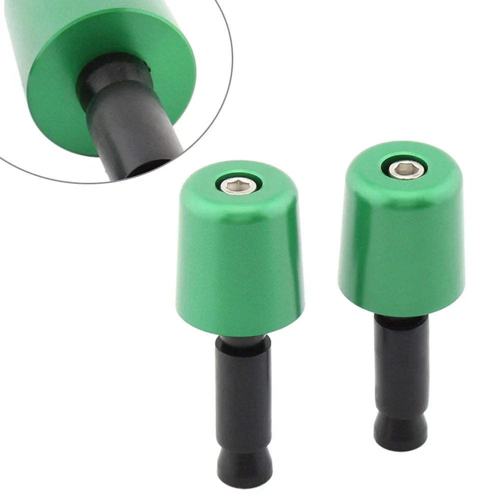 1.5" Green Handlebar Hand Grips & End Caps for Universal Motorcycle