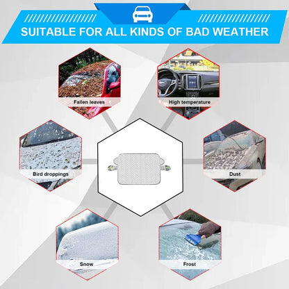 Magnetic Windshield Side Mirror Covers 59.05"x43.3" for Winter Protection