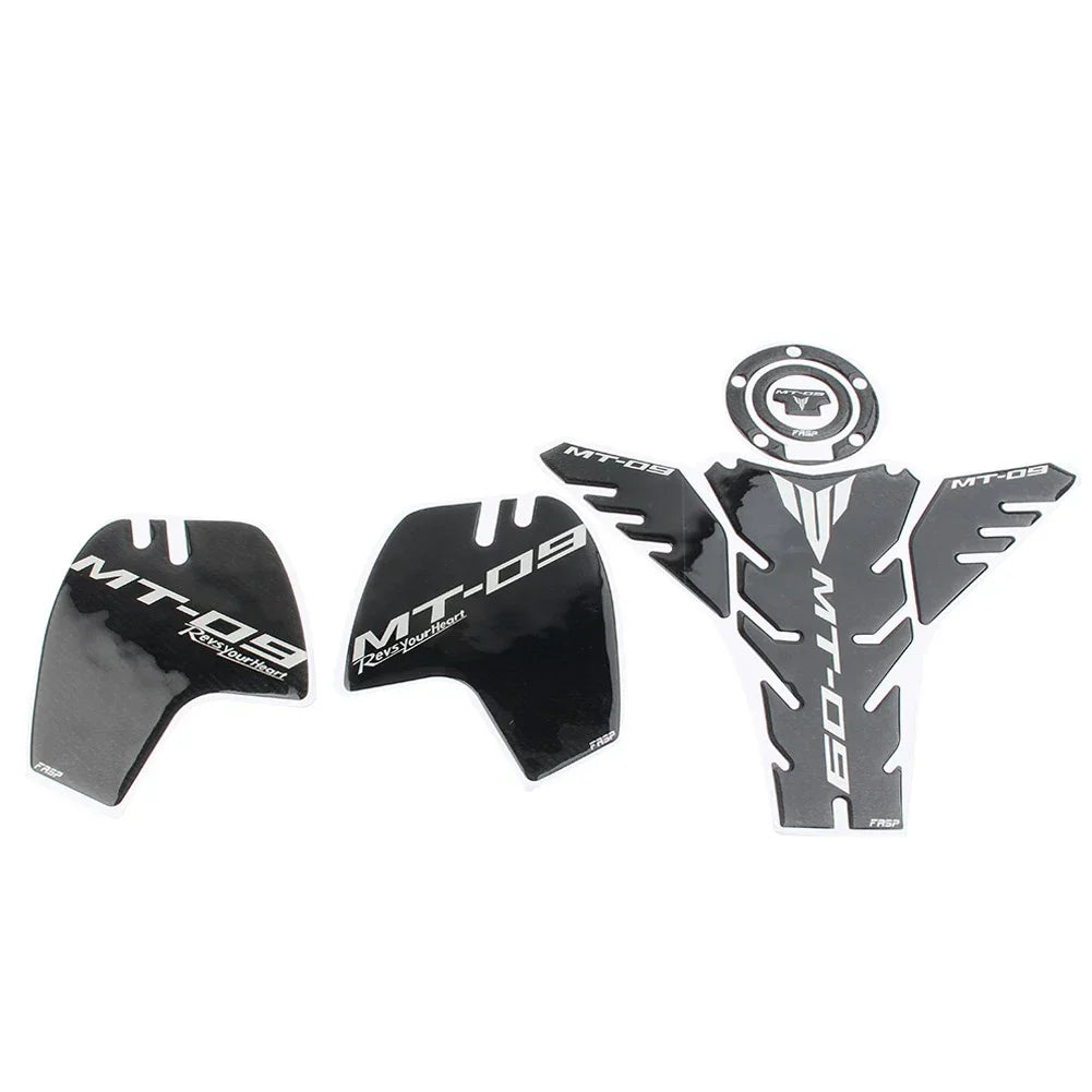 3D Carbon Fiber Tank Pad Traction Decal for Yamaha MT-09 (2014-2023)