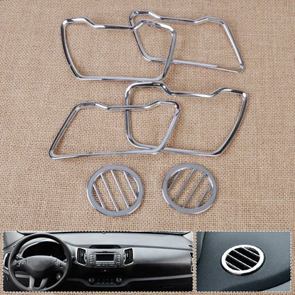 6 x Ventilation Grille Cover Chrome Frame Trim for Kia Sportage (2010-2016)