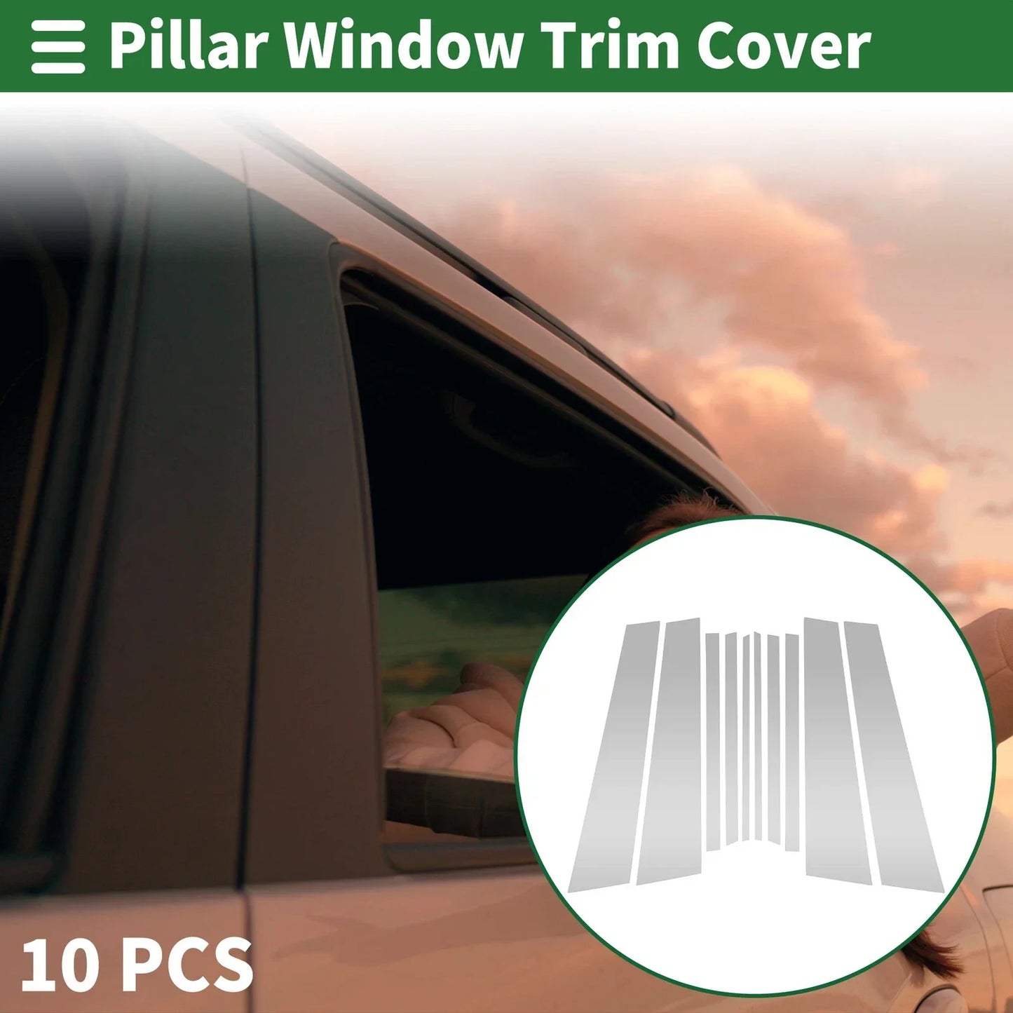 10 x Door Pillar Window Trim for BMW X1 (2016-2022) Silver Tone