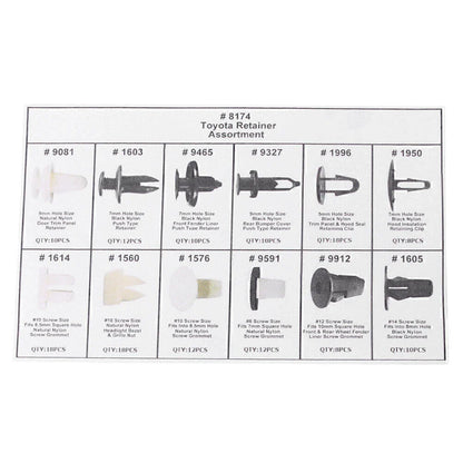 146pcs Fender Fastener Clips for Toyota (Various Years)