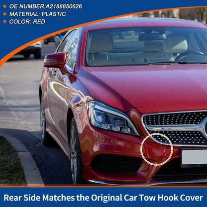Front Car Bumper Tow Hook Cover for Mercedes-Benz CLS W218 (2012-2018) Red