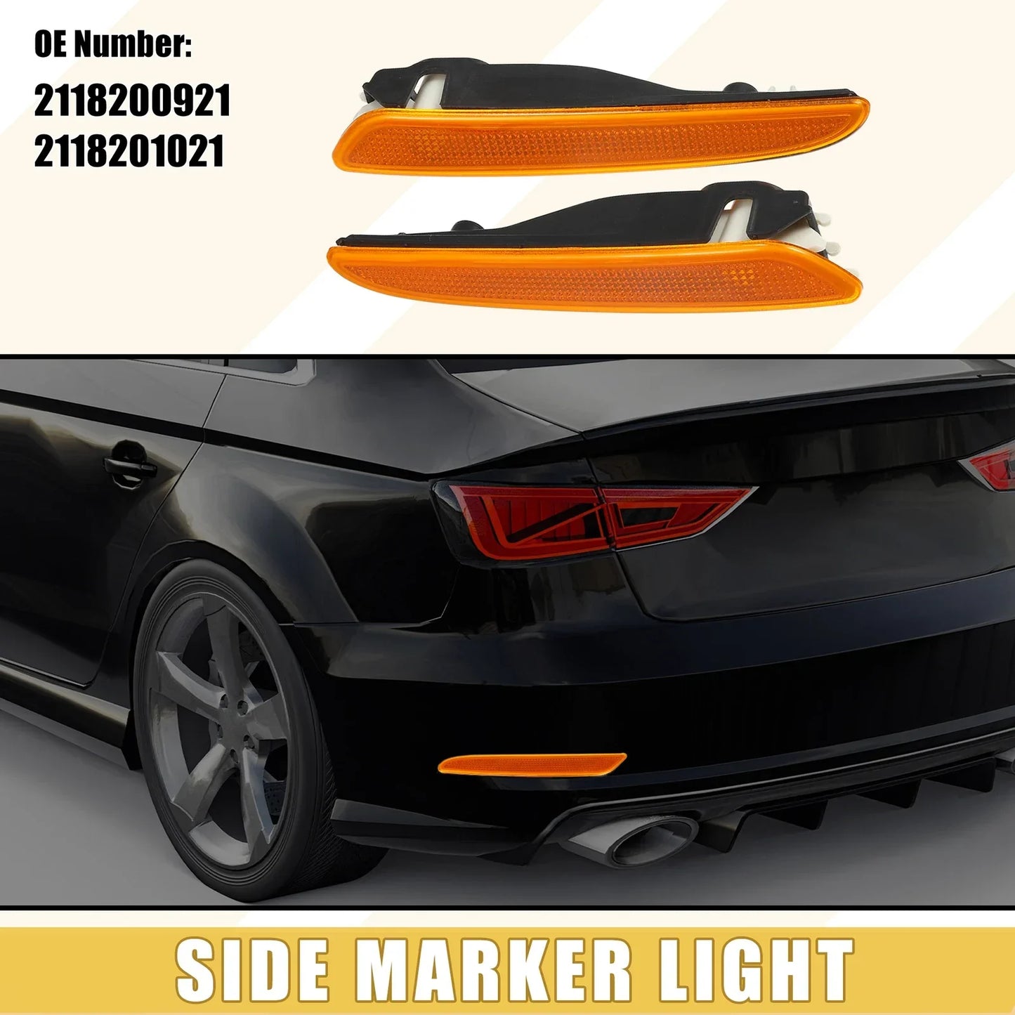 Front Bumper Side Marker Light for Mercedes (2010-2015) - 1 Pair
