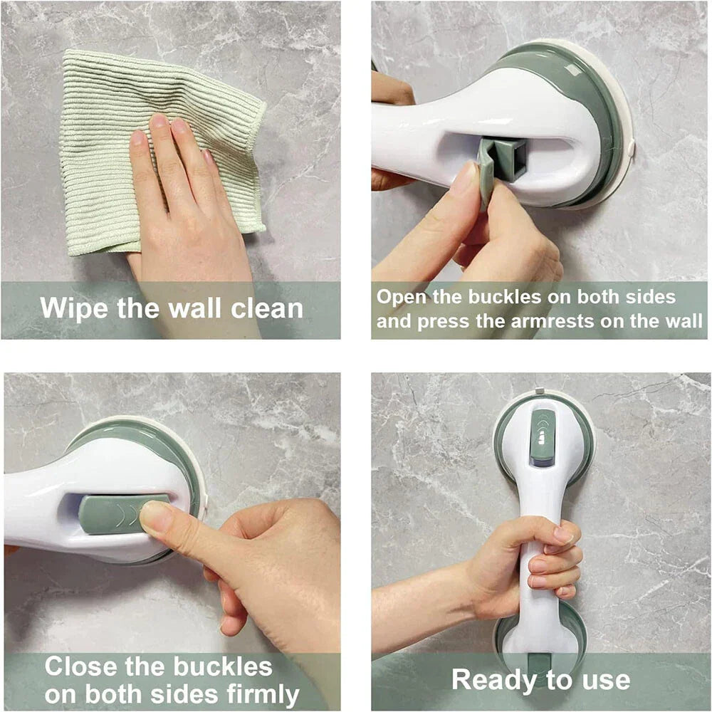 Bathroom Grip Tub Shower Bar Rail Handle Suction Cup Grab for Bath