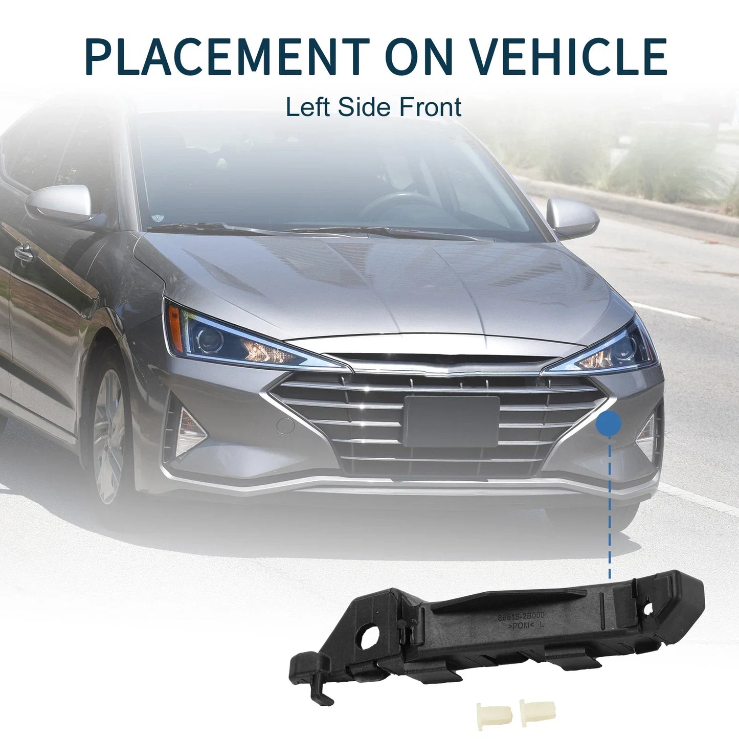 Left Front Bumper Retainer Bracket for Hyundai Santa Fe (2007-2009)