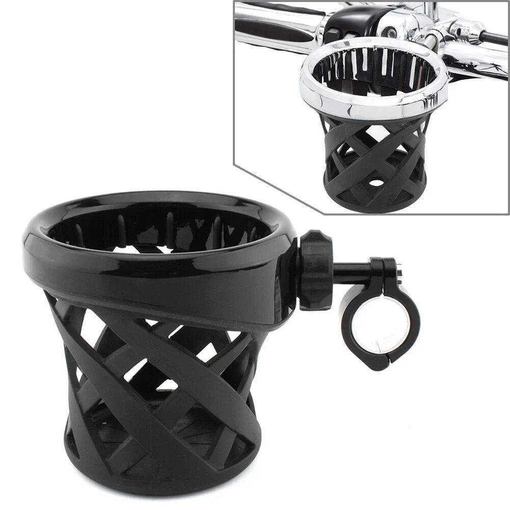 Cup Holder for Round Handlebars 7/8"-1" (22-25mm) Black - Universal Fit