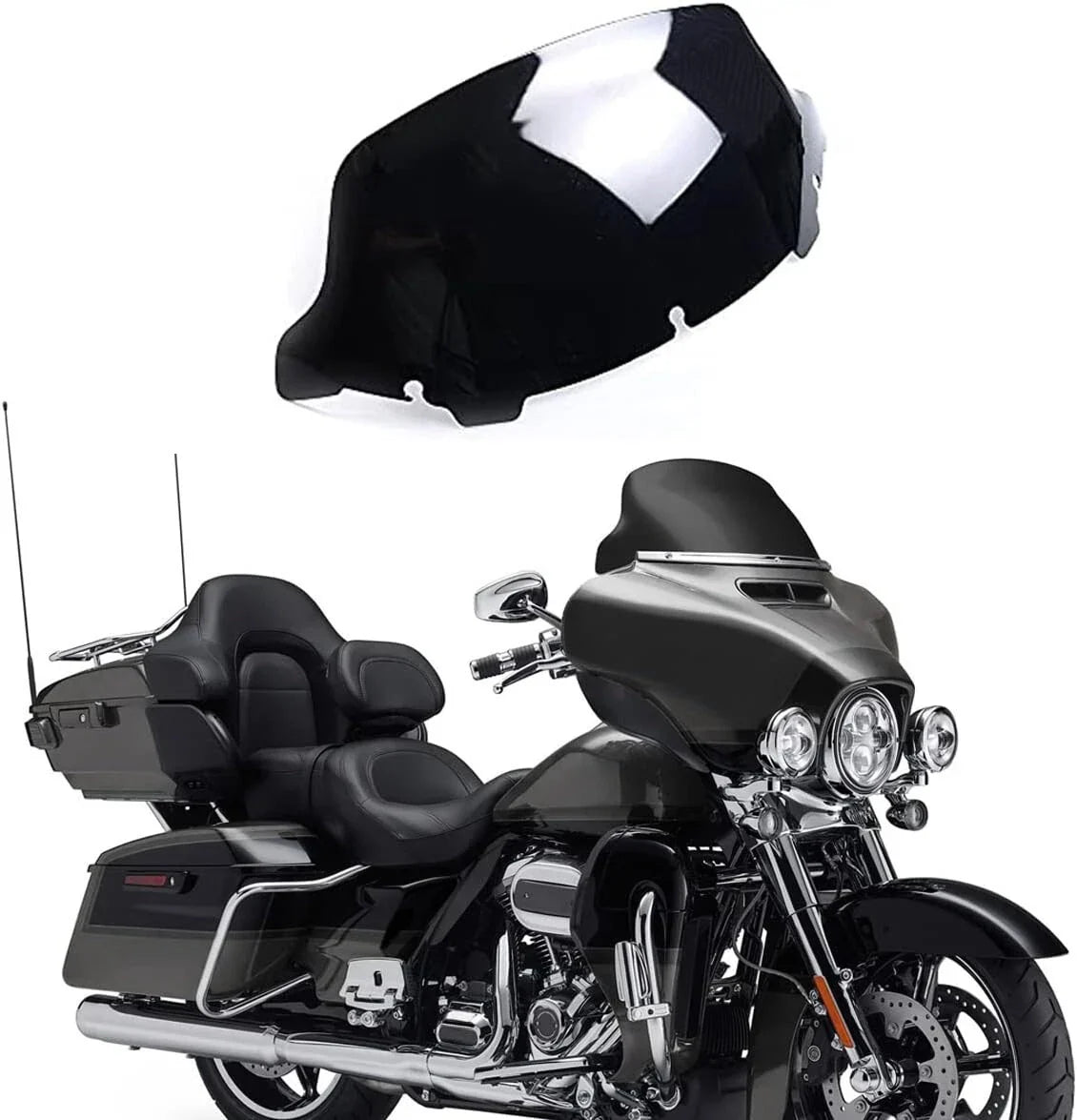 10.5" Black Windscreen Windshield for Harley Touring Street Glide (2014-2022)