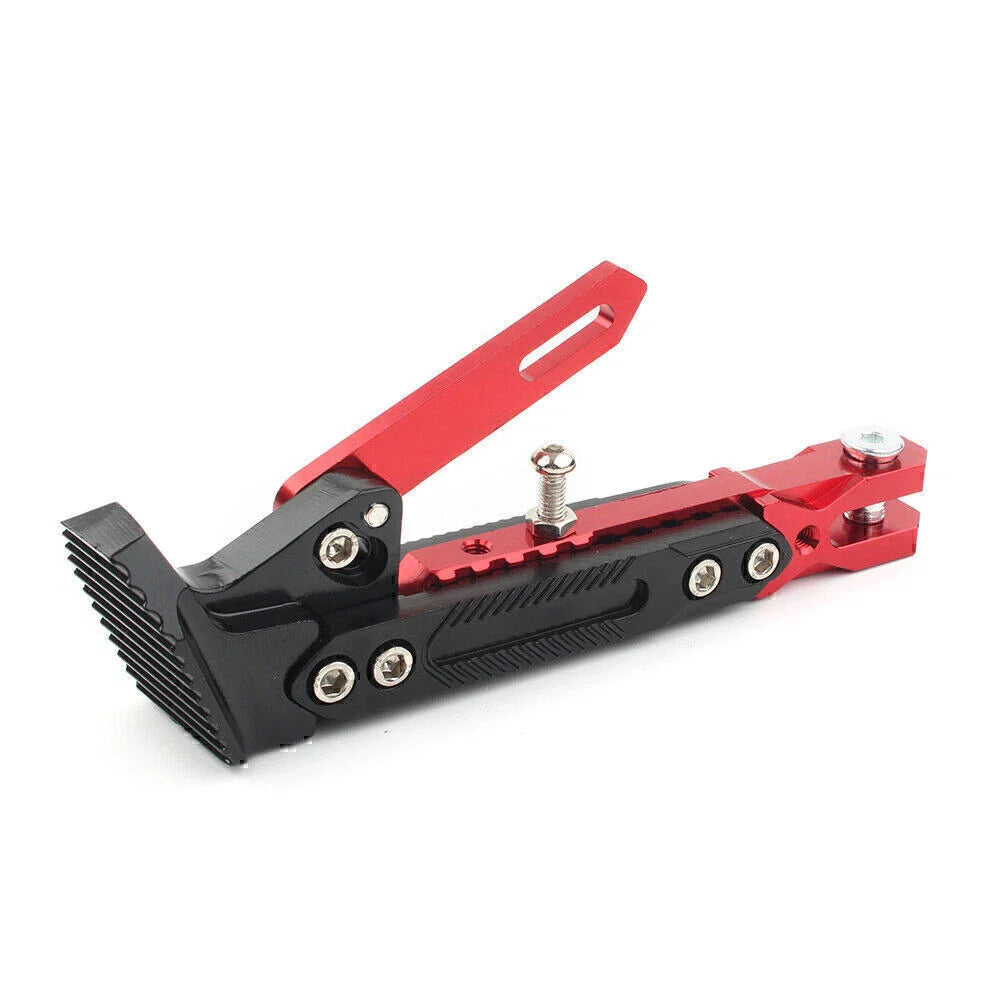 Stainless Steel Adjustable Kickstand for Motorbike Side Support Stand RED