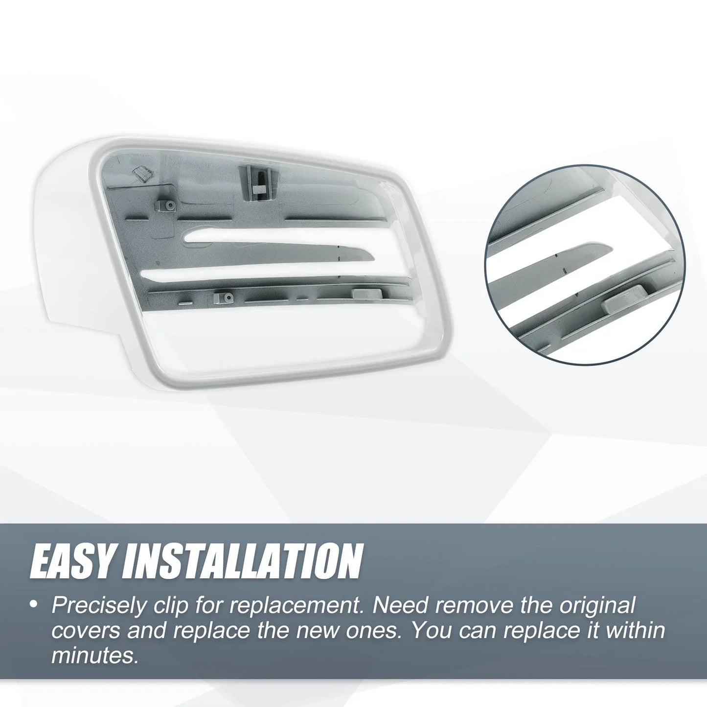 Right Mirror Cover Cap White for Mercedes Benz A Class B Class C Class (2012-2019)